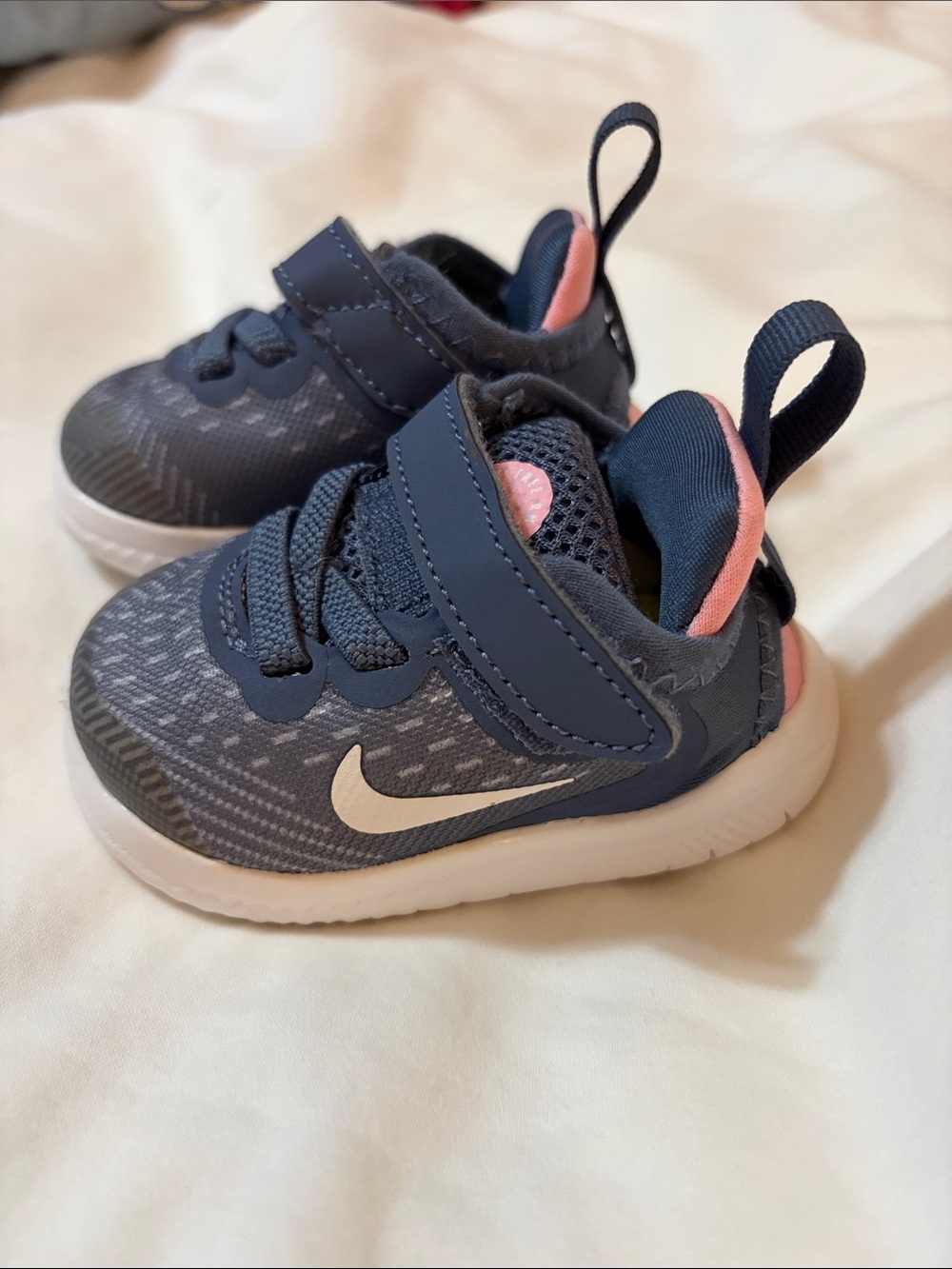 Nike Navy and Pink baby girl Athletic Sneakers